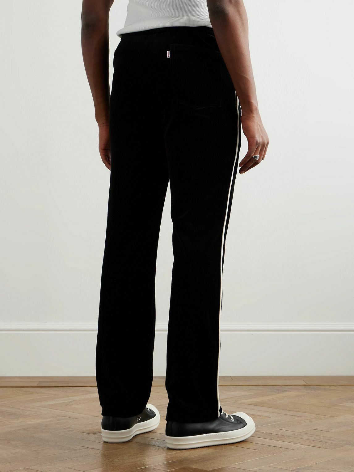 SAINT MXXXXXX - Lastman Bootcut Cotton-Blend Velour Track Pants - Black
