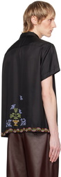 Bode Black Garden Sampler Shirt