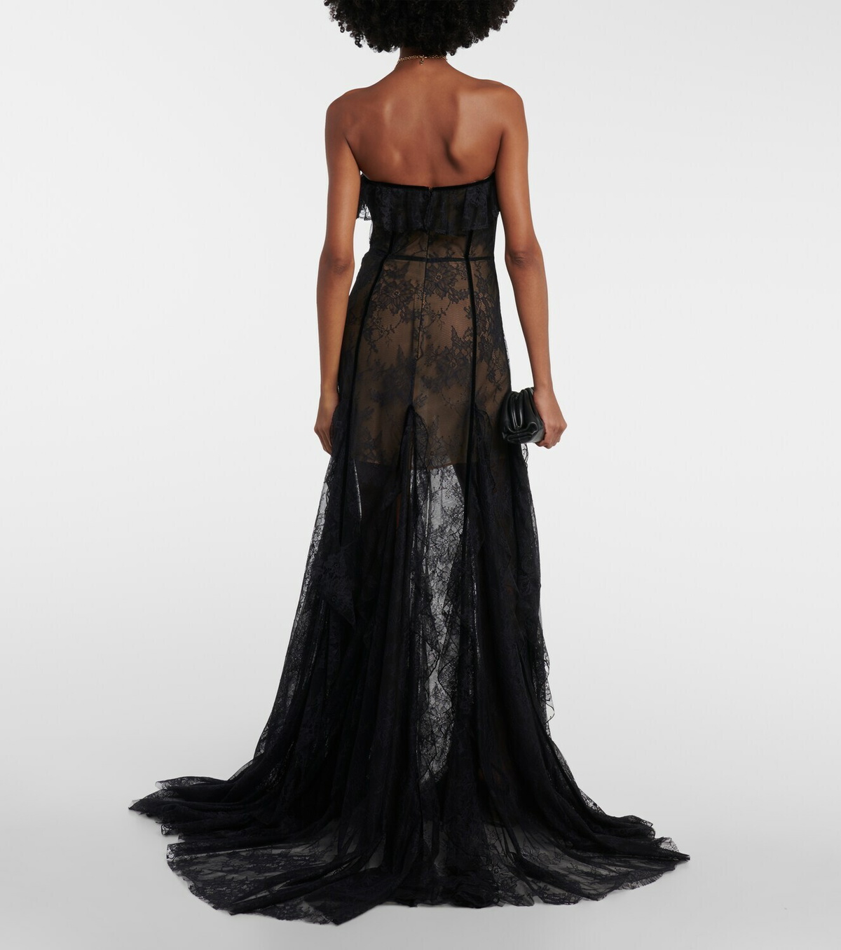 green emerald velvet dress Costarellos - Isla Lurex Georgette Gown