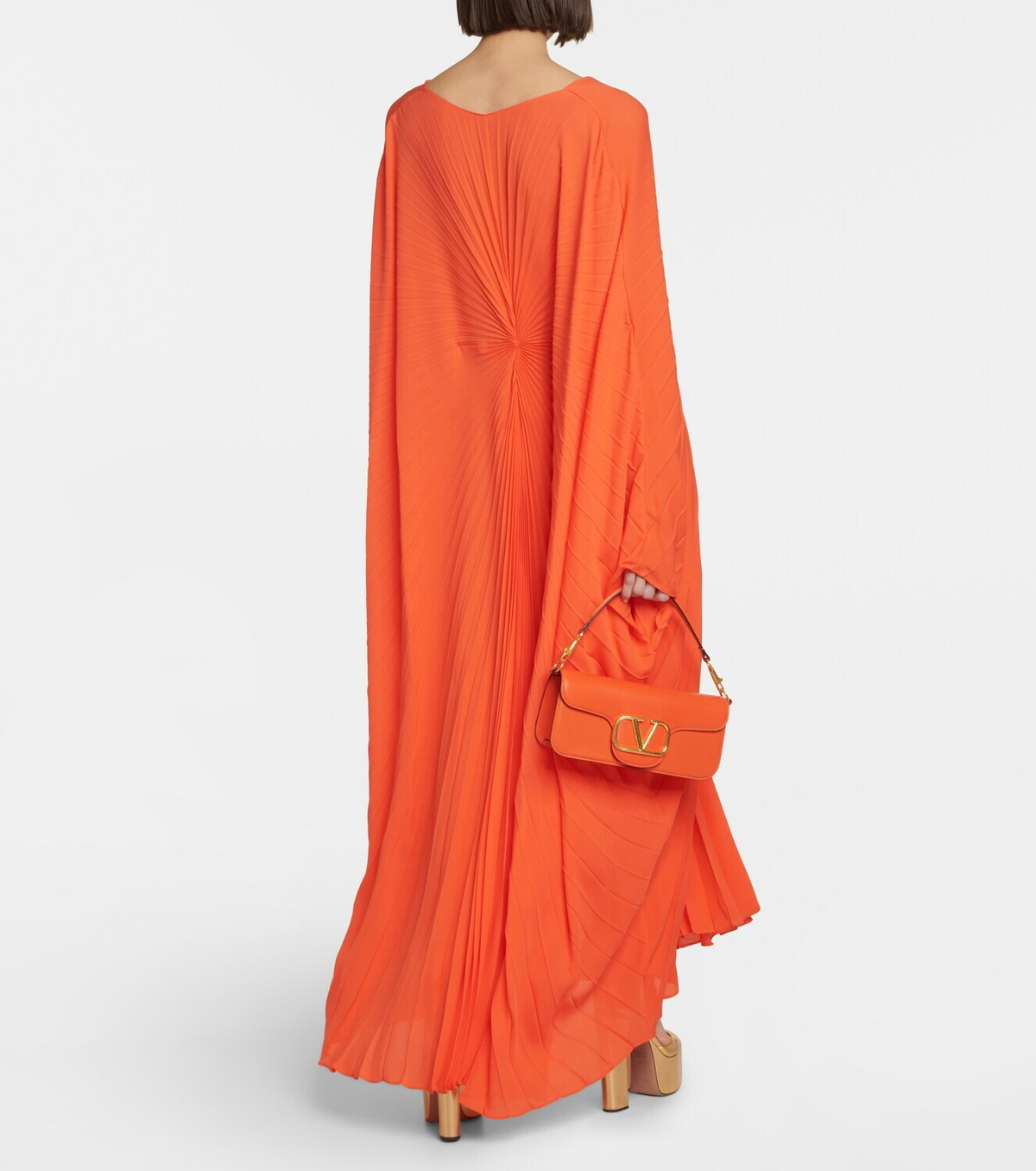 Valentino Pleated silk midi dress Valentino