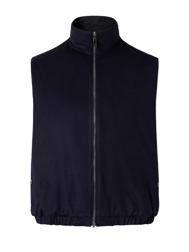 Photo: Stòffa - Reversible Brushed-Cashmere Gilet - Blue