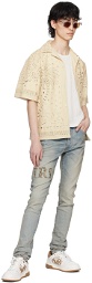 AMIRI Off-White Palm Tree Leather Shirt