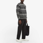 Beams Plus Men's Stripe Fleece Crew Sweat in Black