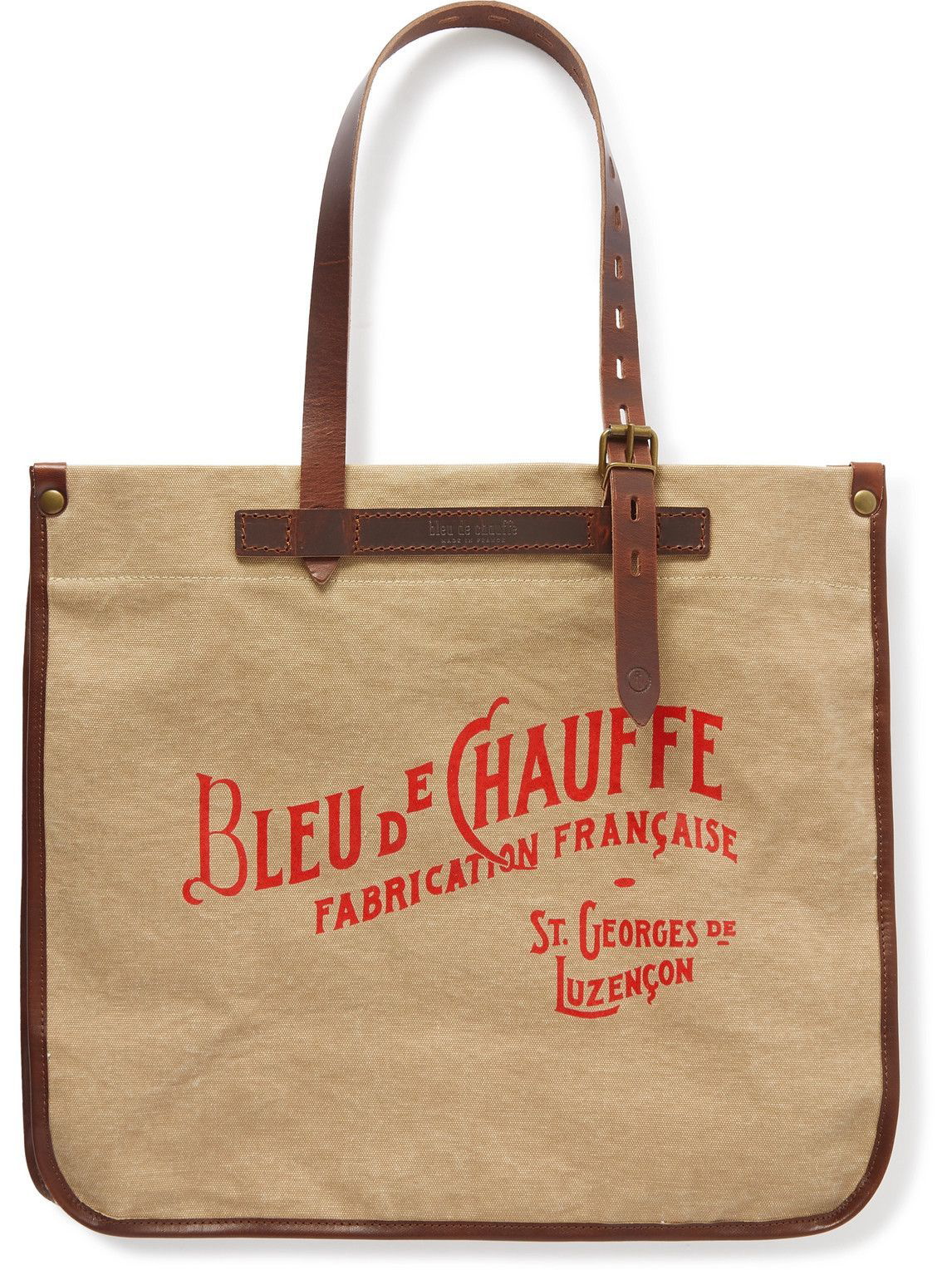 Bleu De Chauffe Remix Leather-trimmed Cotton-canvas Weekend Bag In