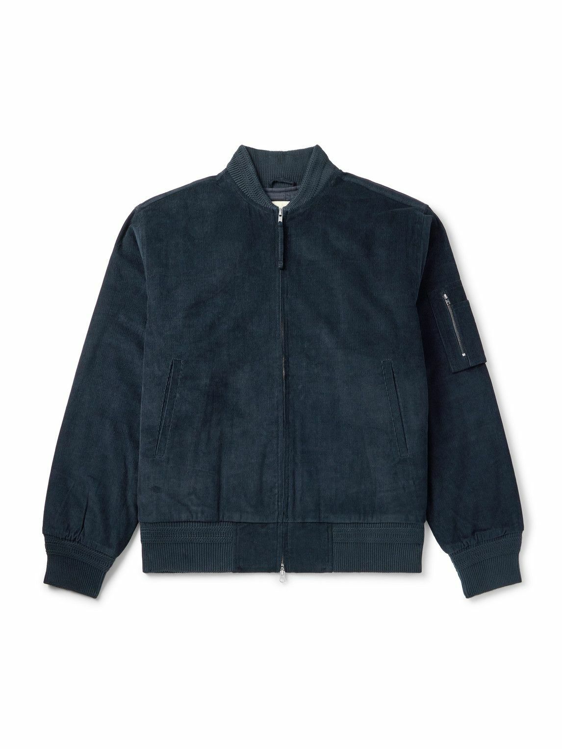 Kardo - Max Logo-Embroidered Cotton-Corduroy Bomber Jacket - Blue