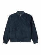 Kardo - Max Logo-Embroidered Cotton-Corduroy Bomber Jacket - Blue