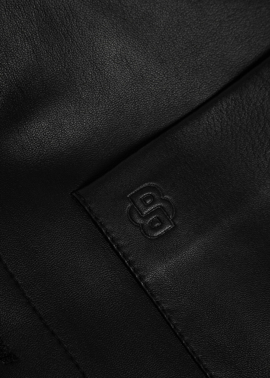Boss Movitz Leather Jacket Black