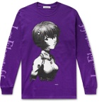 Flagstuff - Evangelion Printed Cotton-Jersey T-Shirt - Purple