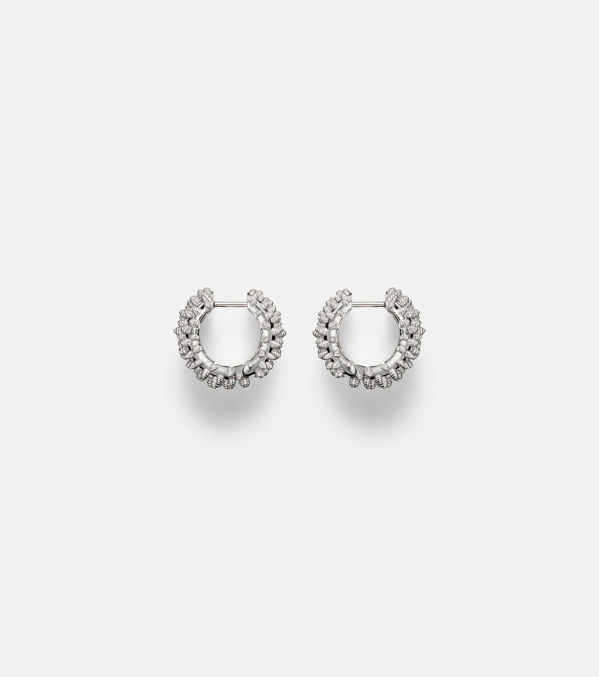 Yvonne Léon Picots 9kt white gold (375/1000) hoop earrings