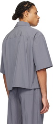 AMOMENTO Gray Cropped Shirt