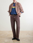 KAPITAL - Peckish Rainbow Striped Cotton and Wool-Blend Sweater - Blue