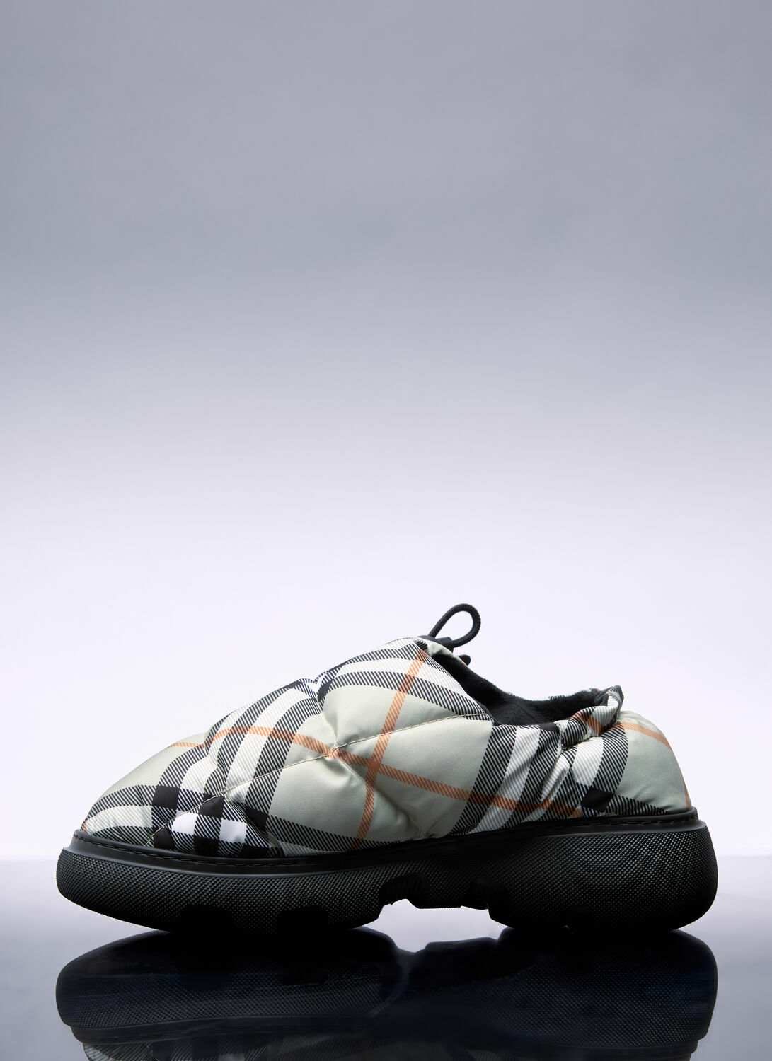 Burberry Check Nylon-Blend Pillow Mule