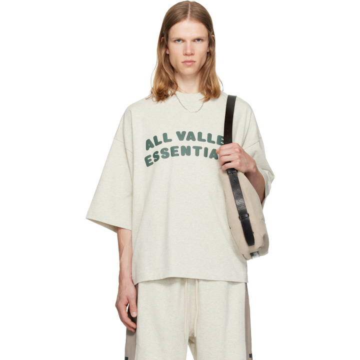 Photo: Fear of God ESSENTIALS Gray Merch T-shirt