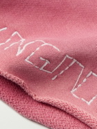 RRR123 - Gymbag Frayed Logo-Print Embroidered Cotton-Jersey Shorts - Pink
