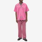Needles Men's Kimono Jacquard Vacation Shirt in Pink Cross