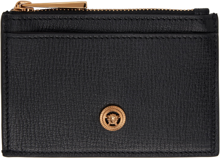 Photo: Versace Black Zip Goatskin Card Holder
