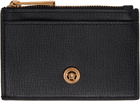 Versace Black Zip Goatskin Card Holder