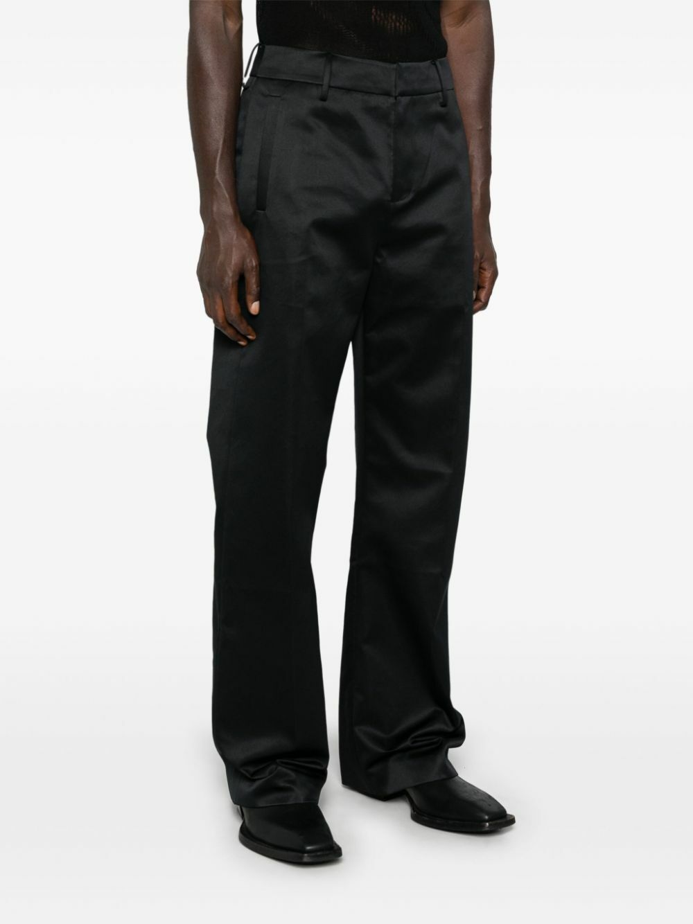 ENTIRE STUDIOS Black Straight-Leg Trousers