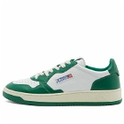 Autry Men's 01 Low Contrast Sneakers in White/Green