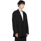ssstein Black Oversized Single Breasted Long Blazer