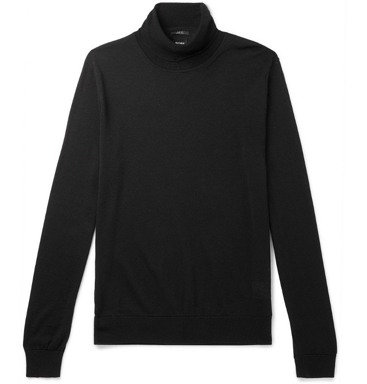 Photo: Hugo Boss - Virgin Wool and Silk-Blend Rollneck Sweater - Men - Black