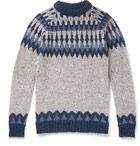 Howlin' - Before the Snowfall Fair Isle Mélange Wool Sweater - Blue