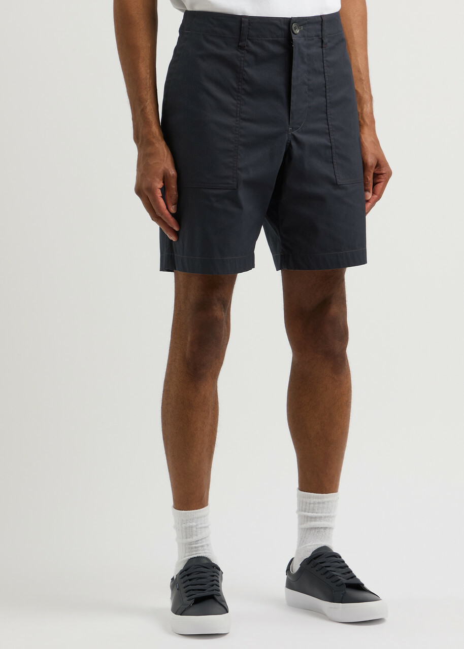 PS Paul Smith Cotton-blend Poplin Shorts Navy