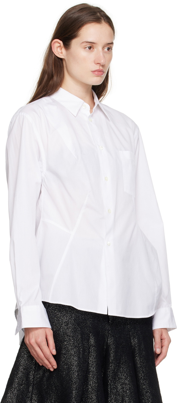 Comme des Garçons Homme Plus White Asymmetric Shirt