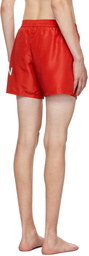 Balmain Red Printed Swim Shorts