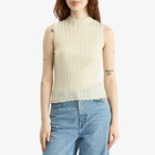 GUEST IN RESIDENCE Women's Rib Mockneck Shell in Cream