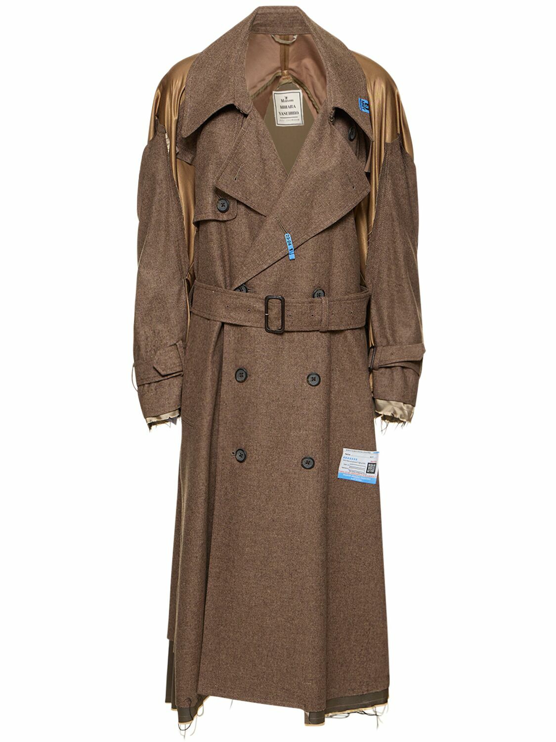 MIHARA YASUHIRO Reconstructed Wool Blend Trench Coat Maison