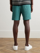 Mr P. - Straight-Leg Organic Cotton-Terry Drawstring Shorts - Blue