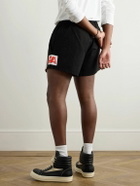 RRR123 - Trappist Straight-Leg Logo-Appliquéd Cotton-Canvas Drawstring Shorts - Black