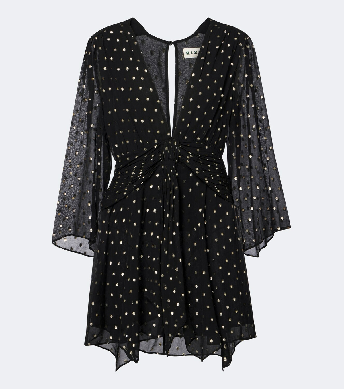 Rixo Clove polka-dot chiffon minidress