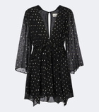 Rixo Clove polka-dot chiffon minidress