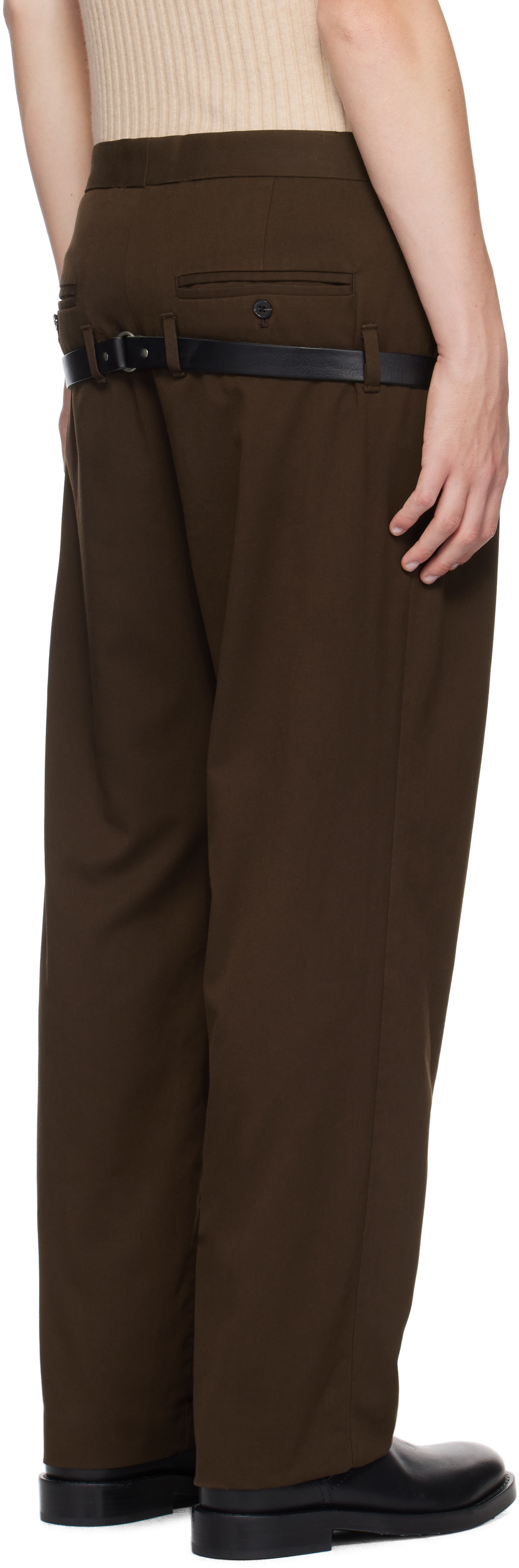 HODAKOVA Brown Inside Out Waist Trousers HODAKOVA
