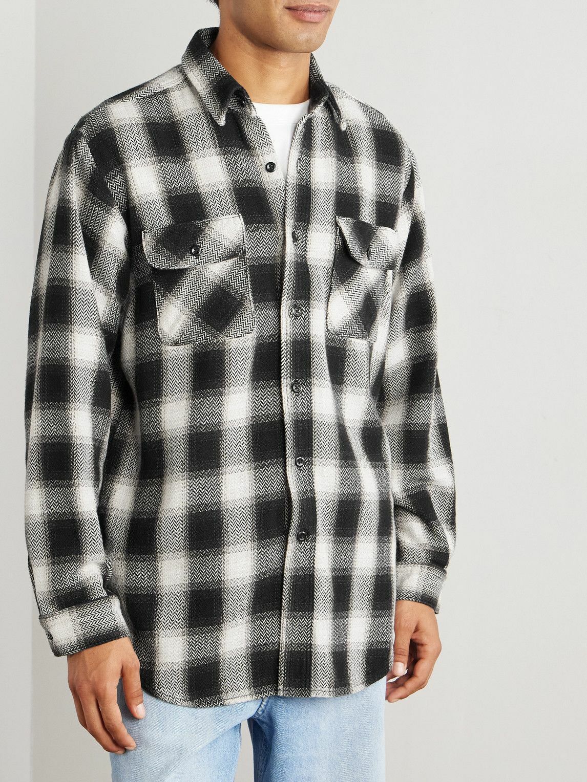OrSlow - Checked Cotton-Flannel Shirt - Black
