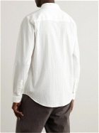 Folk - Button-Down Collar Cotton-Seersucker Shirt - White