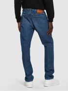 VERSACE - Stonewashed Cotton Denim Straight Pants