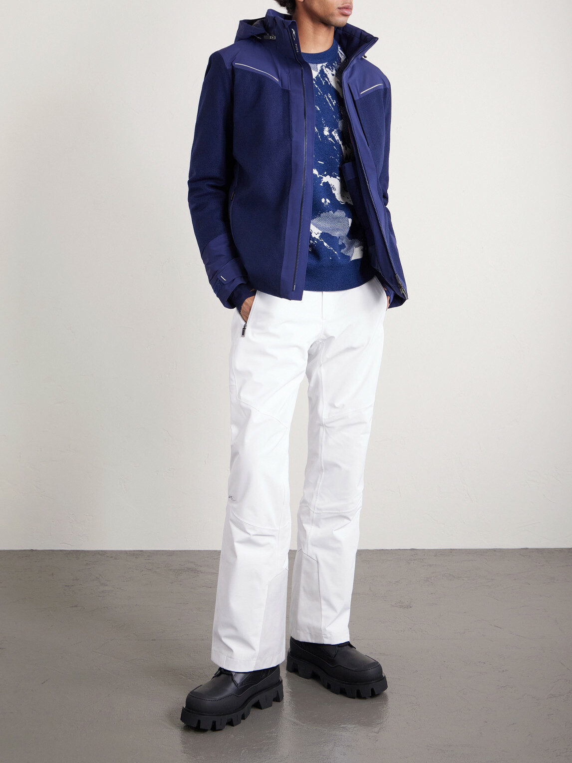 Kjus - Frostline Padded Shell-Trimmed Wool Hooded Jacket - Blue
