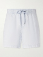 James Perse - Straight-Leg Garment-Dyed Linen Drawstring Shorts - Blue