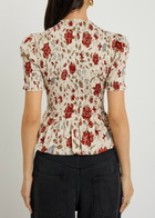 Reformation Aggie Floral-print Cotton-blend top Multicoloured