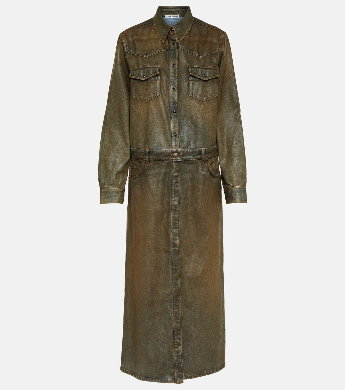 【Acne Studios】 Dacna coatedデニムシャツドレス Acne Studios Dacna coated denim shirt dress Acne Studios