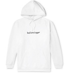 Balenciaga - Oversized Logo-Print Loopback Cotton-Jersey Hoodie - White