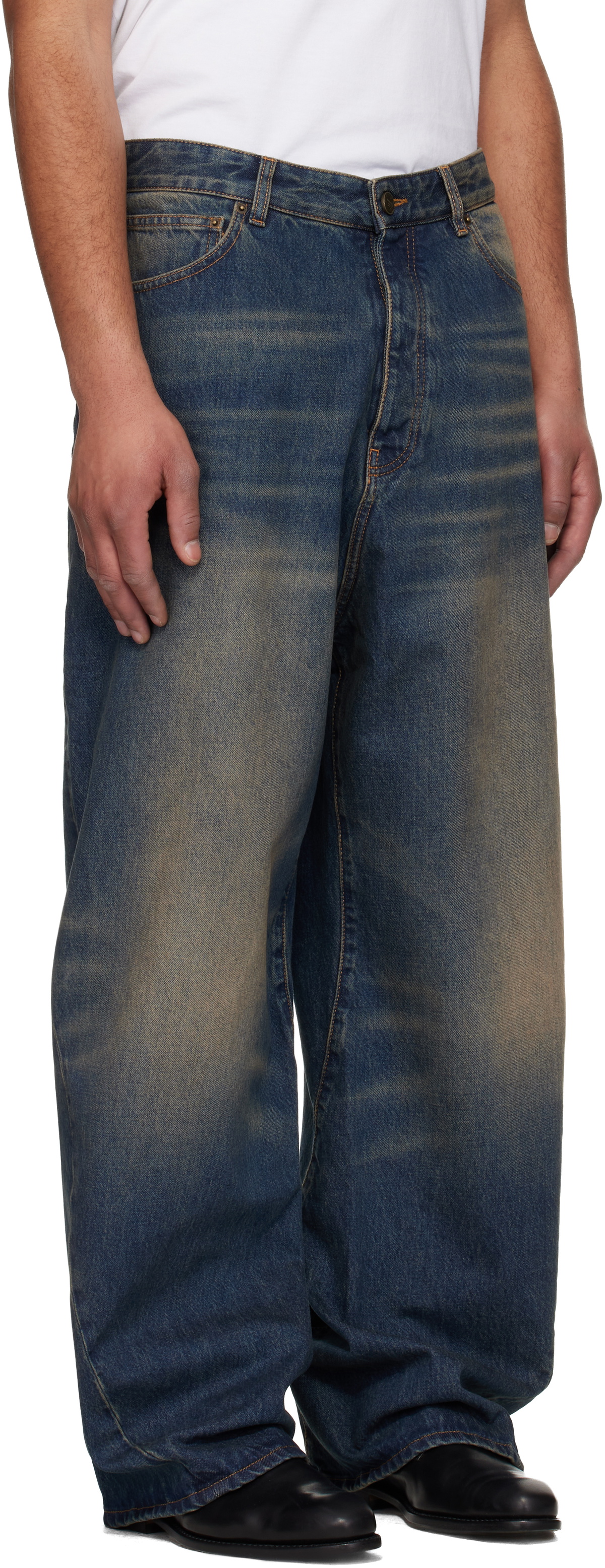 VETEMENTS Navy Spiral Jeans