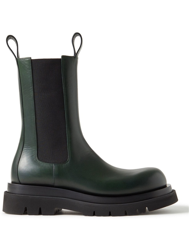 Photo: Bottega Veneta - Leather Chelsea Boots - Green