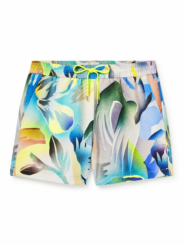 Photo: Paul Smith - Hot Summer Straight-Leg Short-Length Printed Recycled Swim Shorts - White