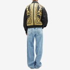 Versace Men's Technical Twill Bomber Jacket in Black Dark Olive Gold
