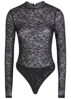 Alice + Olivia Taeyn Lace Bodysuit Black