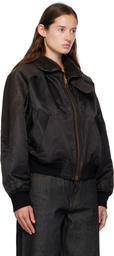 COOR Brown High-Neck Bomber Jacket
